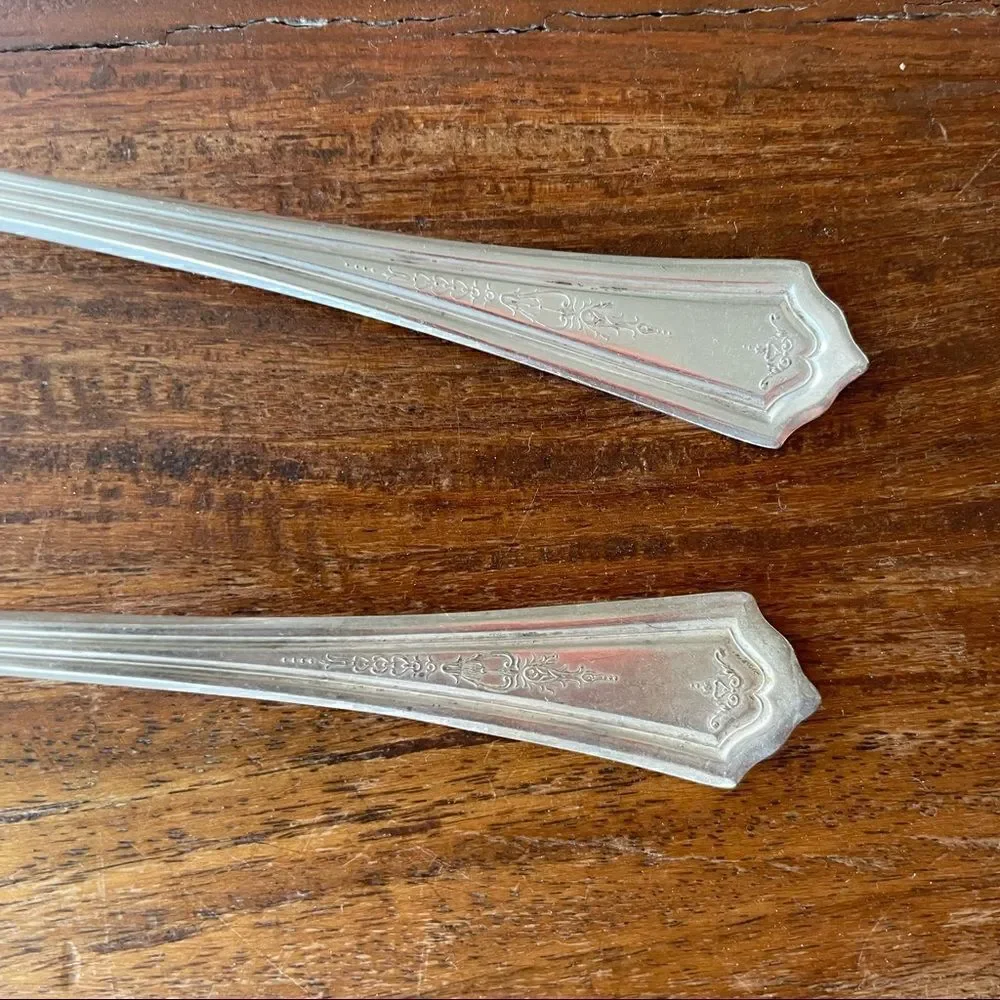 Set of 2 R & B A1 Dinner Silver Spoons, Manor Pattern